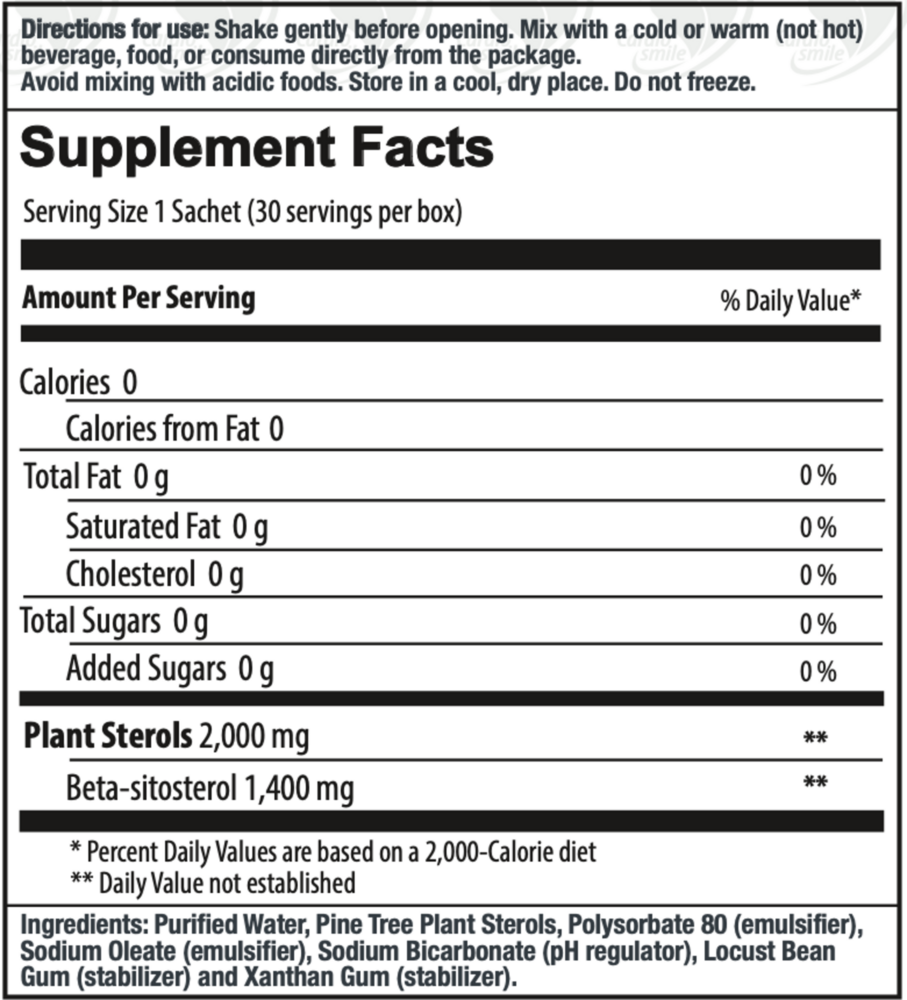 Product image for Cardiosmile, Liquid Plant Sterols, 2000mg.