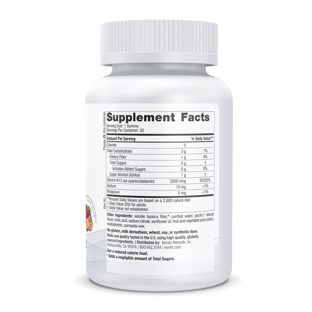 Product image for Zero Sugar Vitamin B12 Gummies, Passion Fruit Flavored.