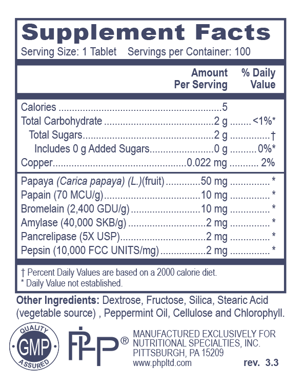 Product image for Enzymints Chewable Tablets - Peppermint.