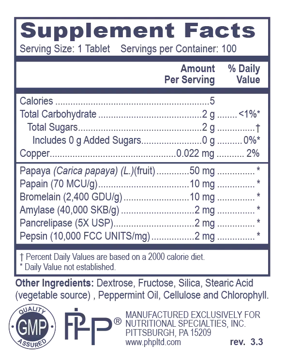 Product image for Enzymints Chewable Tablets - Peppermint.