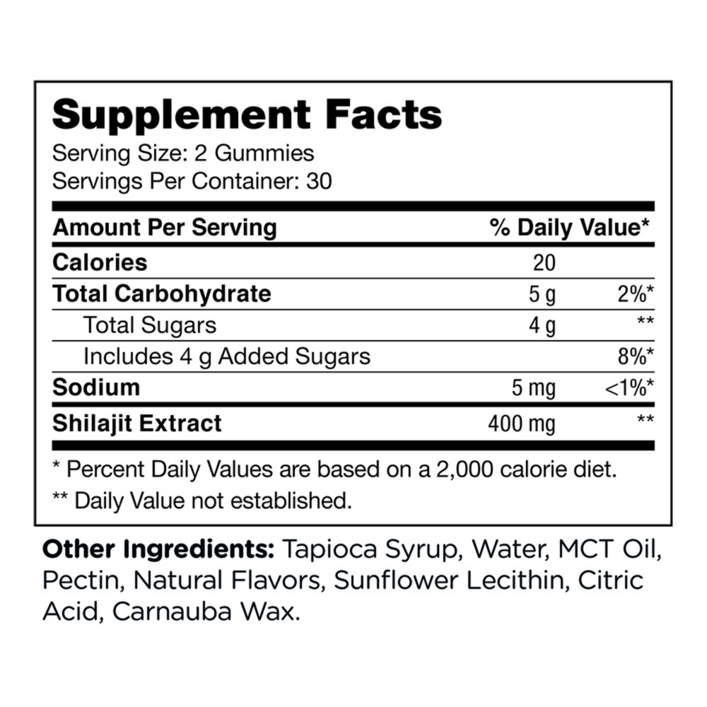 Product image for Shilajit Gummies, Rasberry Flavored.
