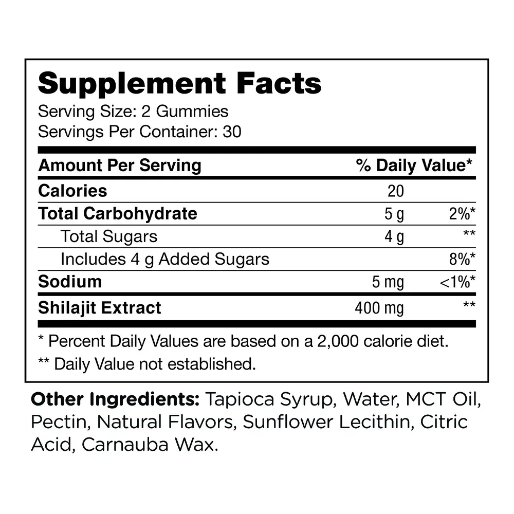 Product image for Shilajit Gummies, Rasberry Flavored.
