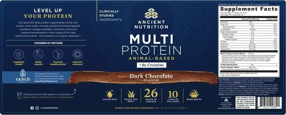 Product image for Multi Protein + Creatine - Dark Chocolate.