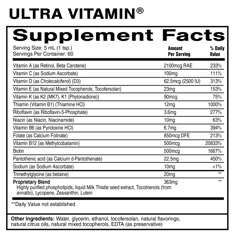 Product image for Ultra Vitamin (Liquid Multivitamin - Unflavored).
