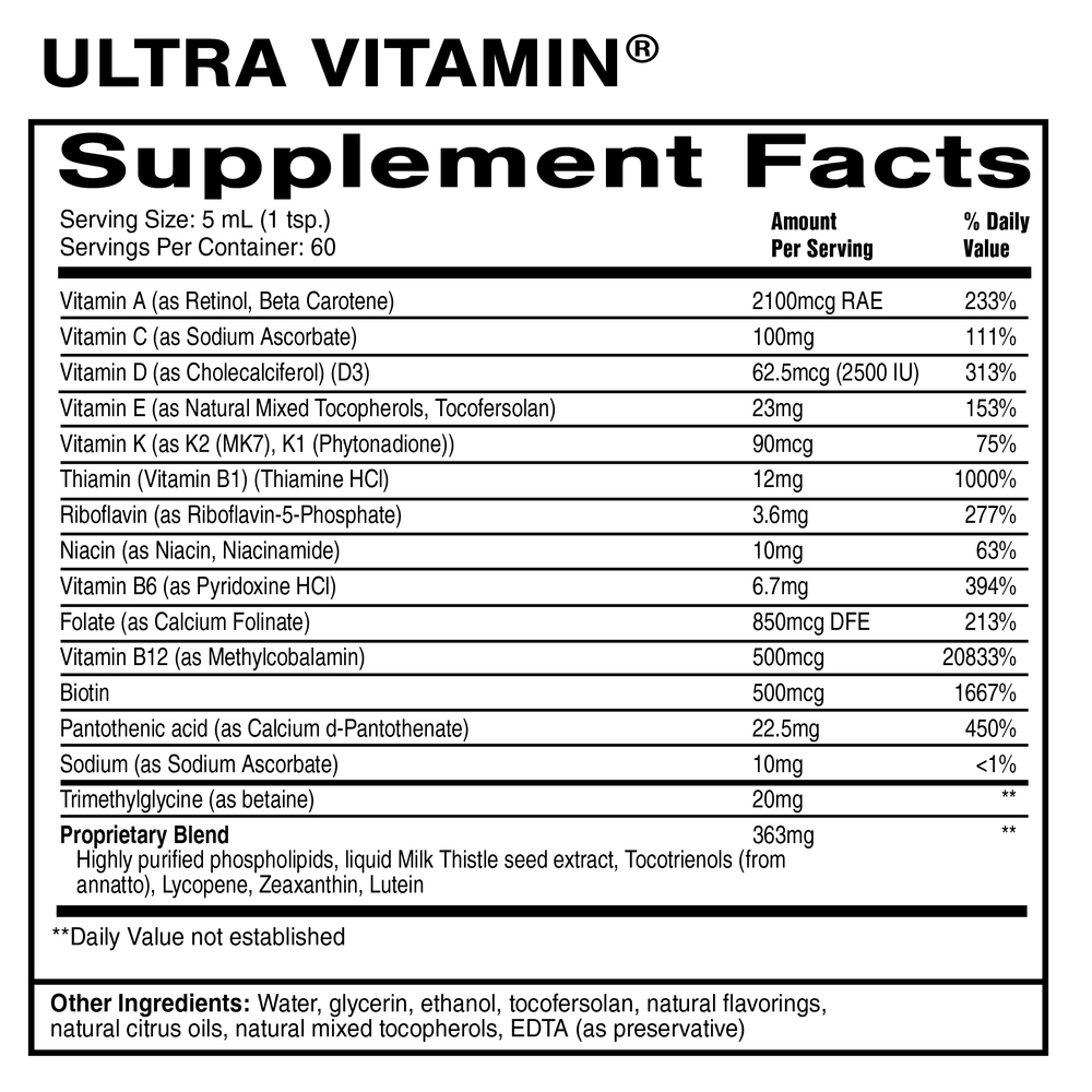 Product image for Ultra Vitamin (Liquid Multivitamin - Unflavored).