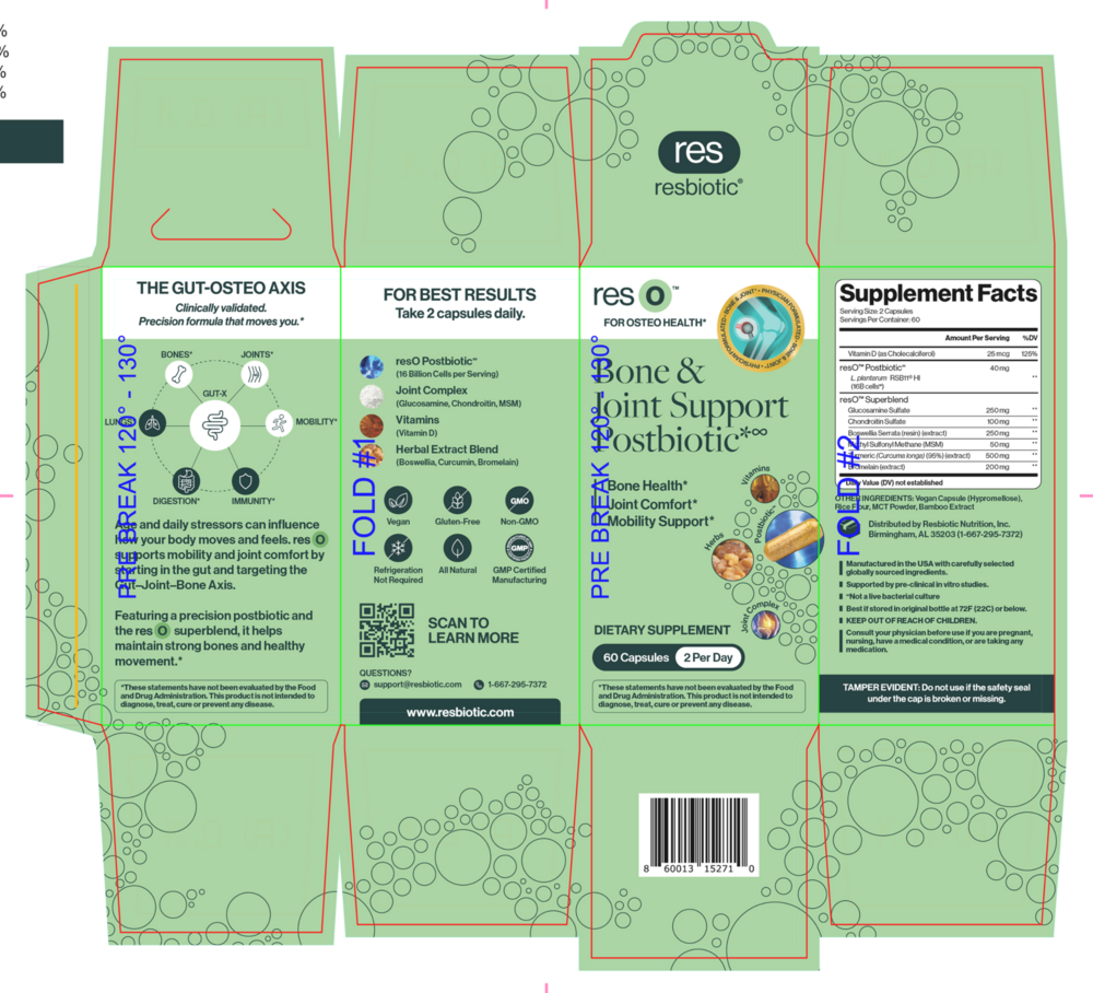Product image for resO™ Bone &amp; Joint Support Postbiotic Capsules.