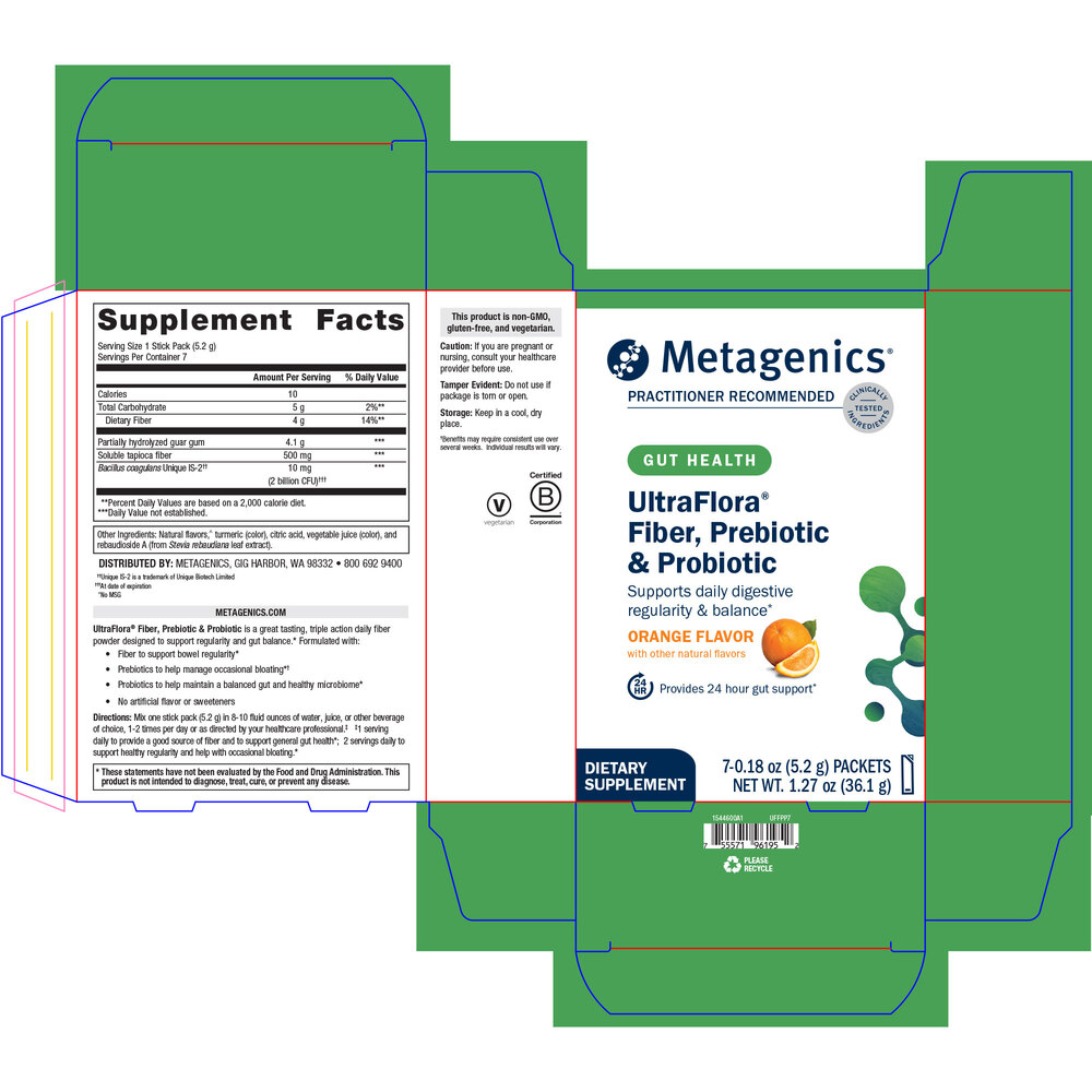 Product image for UltraFlora Fiber, Prebiotic, &amp; Probiotic Stick Packs, Orange.