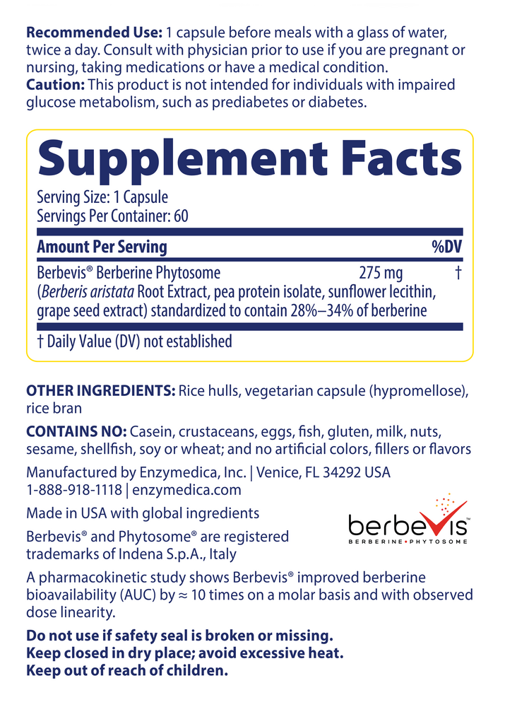 Product image for Berberine Phytosome.