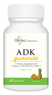 ADK Gummies, Sugar Free, Pineapple Flavor 60 gummies