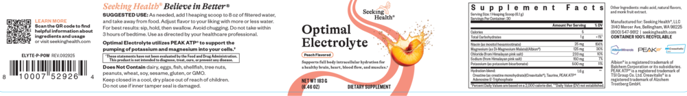 Product image for Optimal Electrolyte Powder, Peach Flavored.