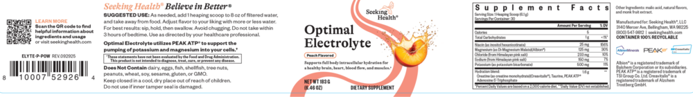 Product image for Optimal Electrolyte Powder, Peach Flavored.