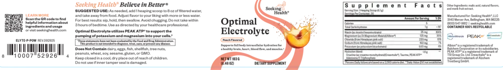 Product image for Optimal Electrolyte Powder, Peach Flavored.