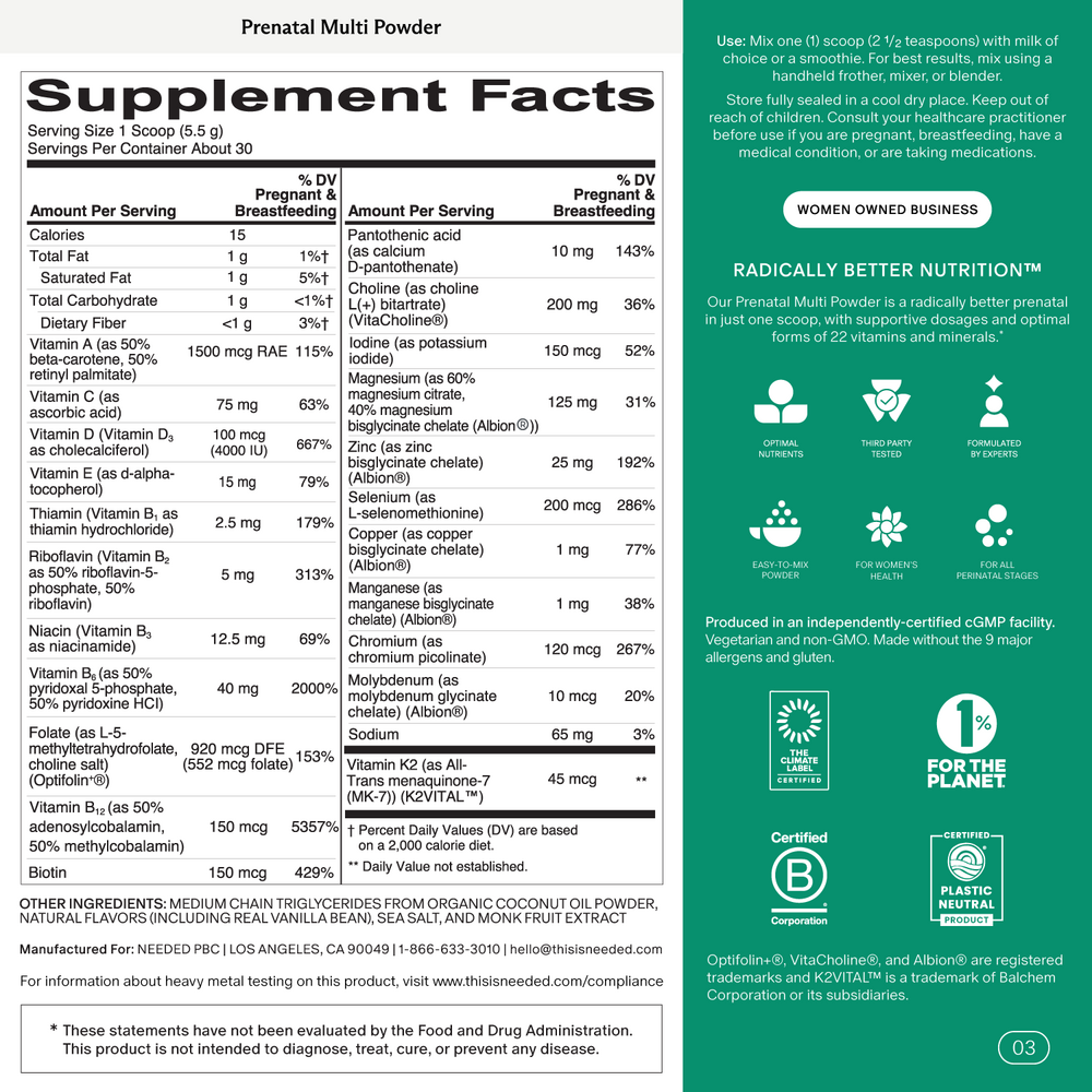 Product image for Prenatal Multi Powder.