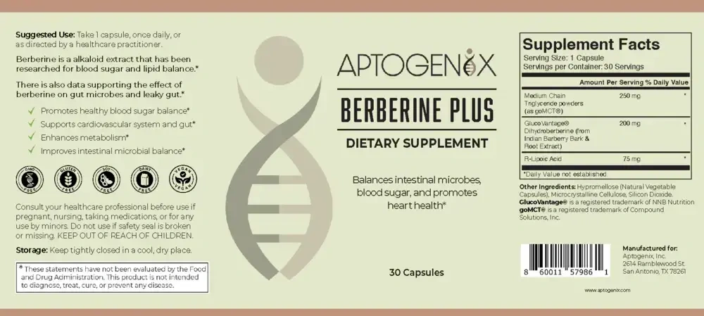 Product image for Berberine Plus.