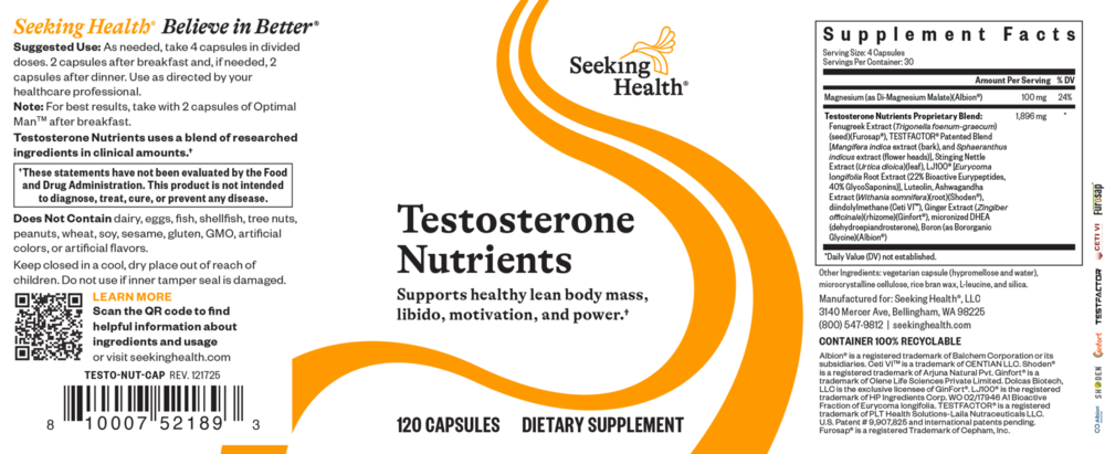 Product image for Testosterone Nutrients.