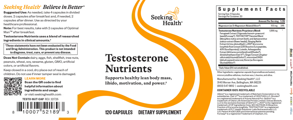 Product image for Testosterone Nutrients.