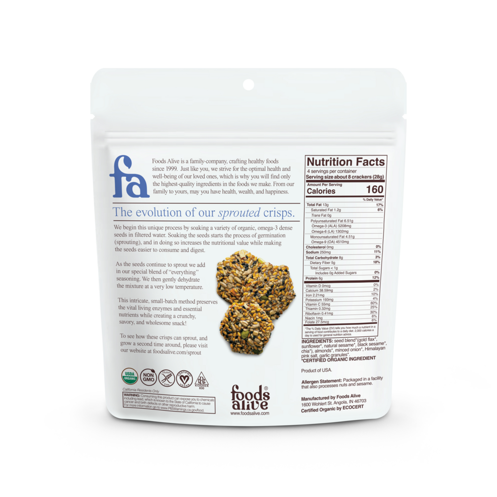 Product image for Everything Sprouted Crisps Organic.