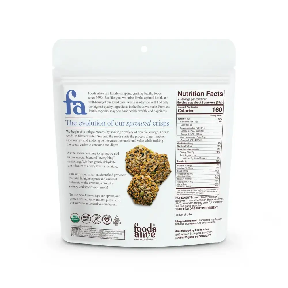 Product image for Everything Sprouted Crisps Organic.