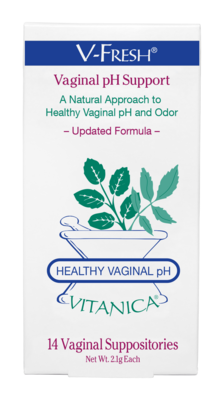 V- Fresh, Vaginal pH Support Suppositories 14 count
