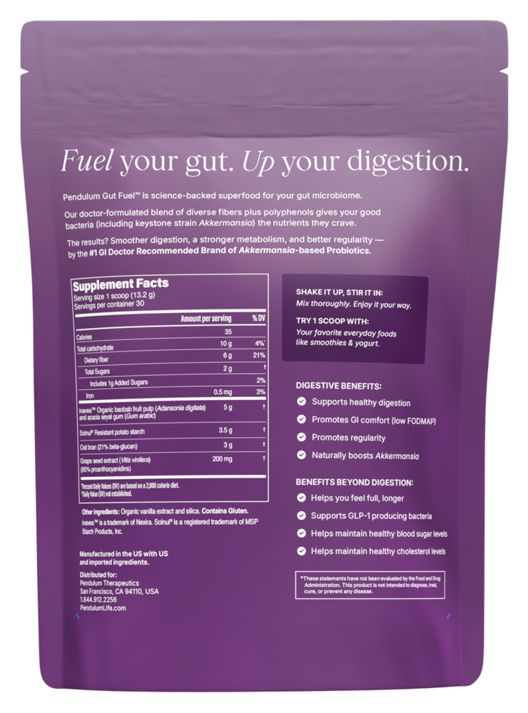 Product image for Gut Fuel Daily Prebiotic Fiber + Polyphenols.