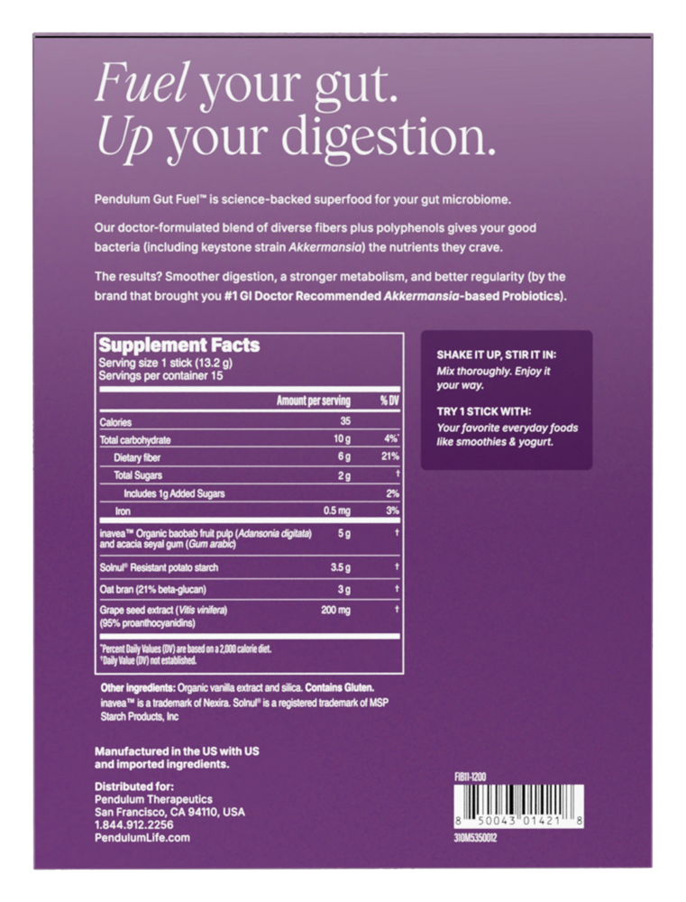 Product image for Gut Fuel Daily Prebiotic Fiber + Polyphenols.