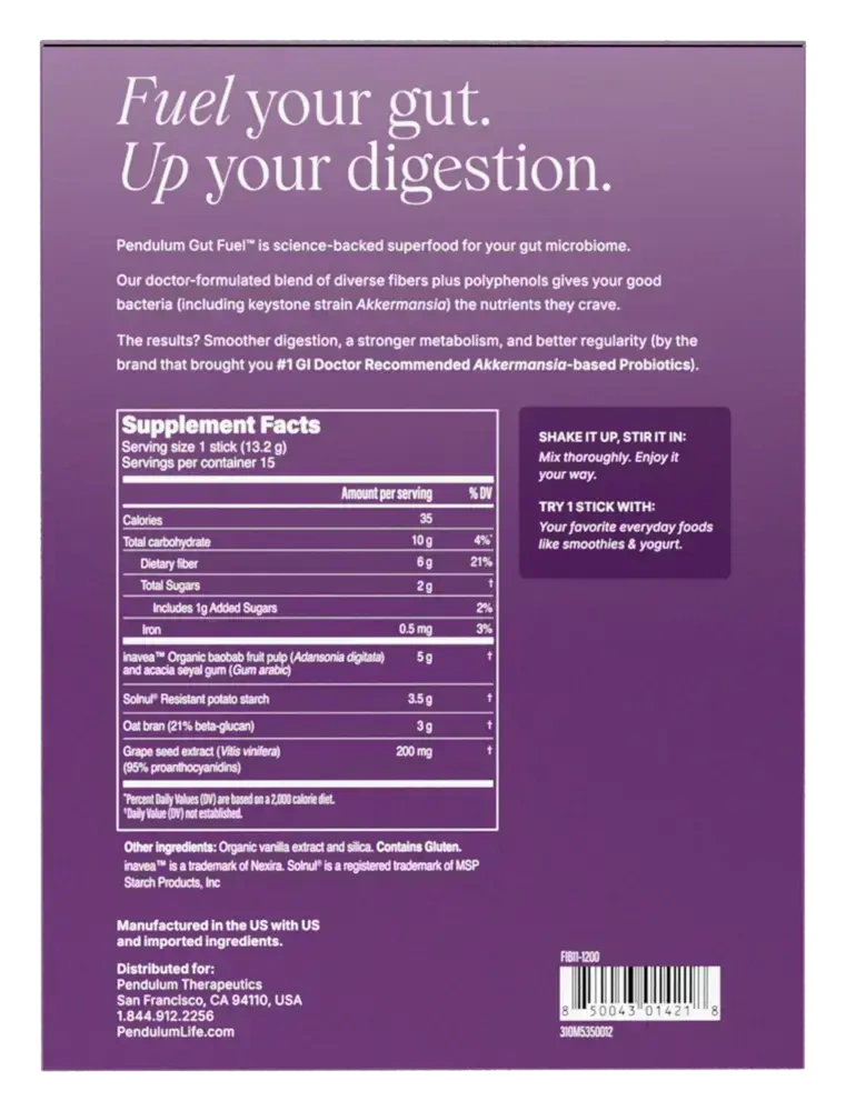 Product image for Gut Fuel Daily Prebiotic Fiber + Polyphenols.