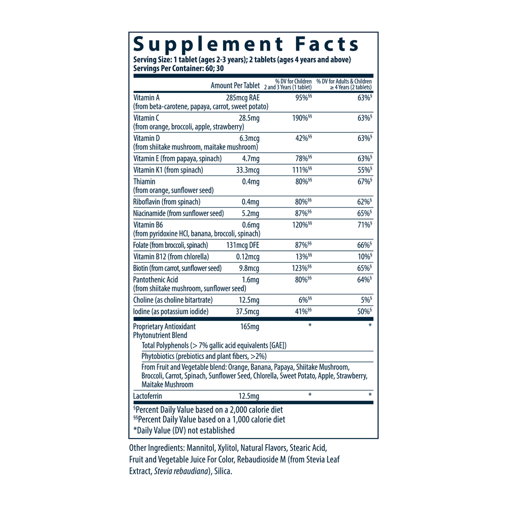 Product image for Kid's Mighty Multivitamin Without Iron, Meltable Tablets, Mixed Berry.