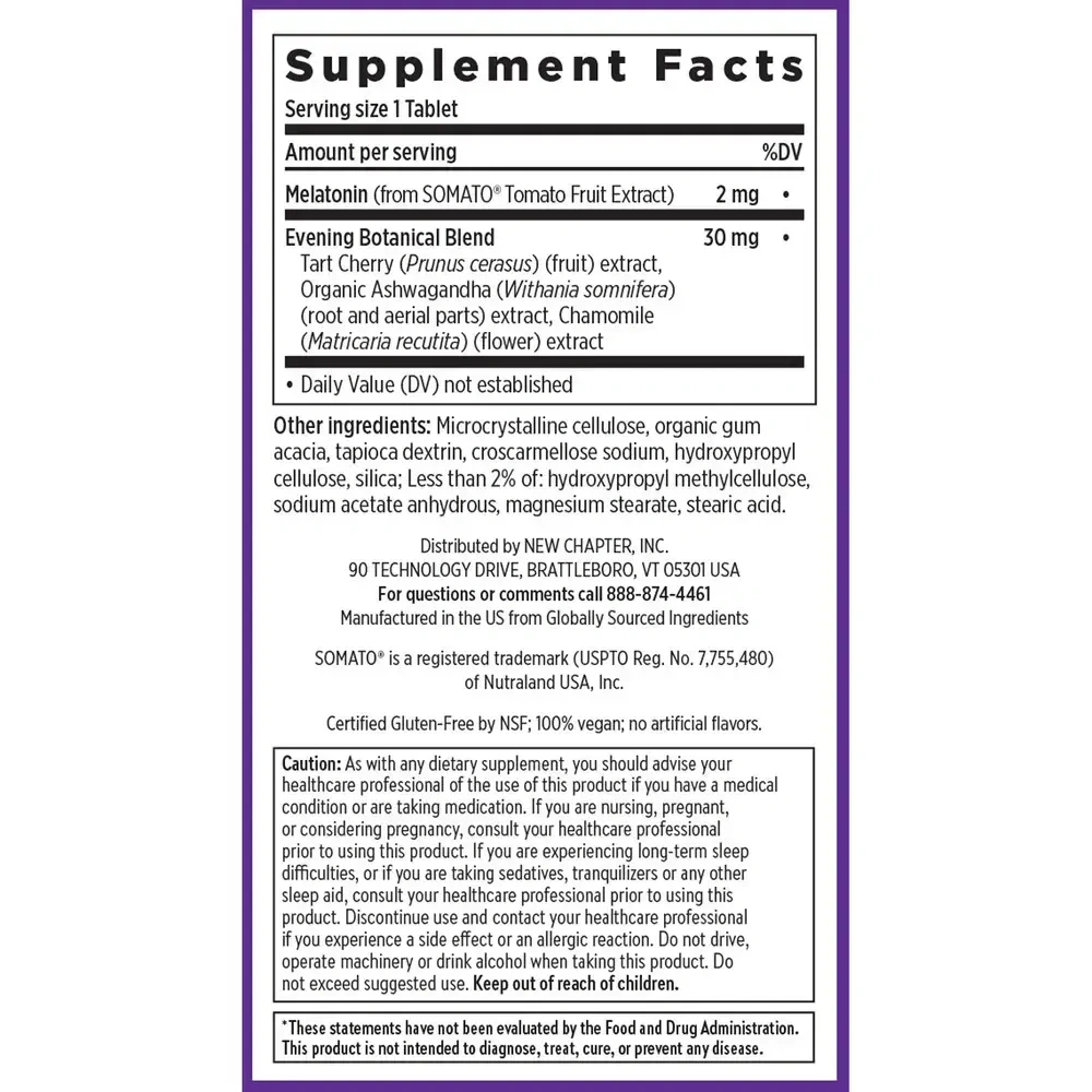 Product image for Plant Melatonin + Tart Cherry &amp; Ashwagandha Tablets.