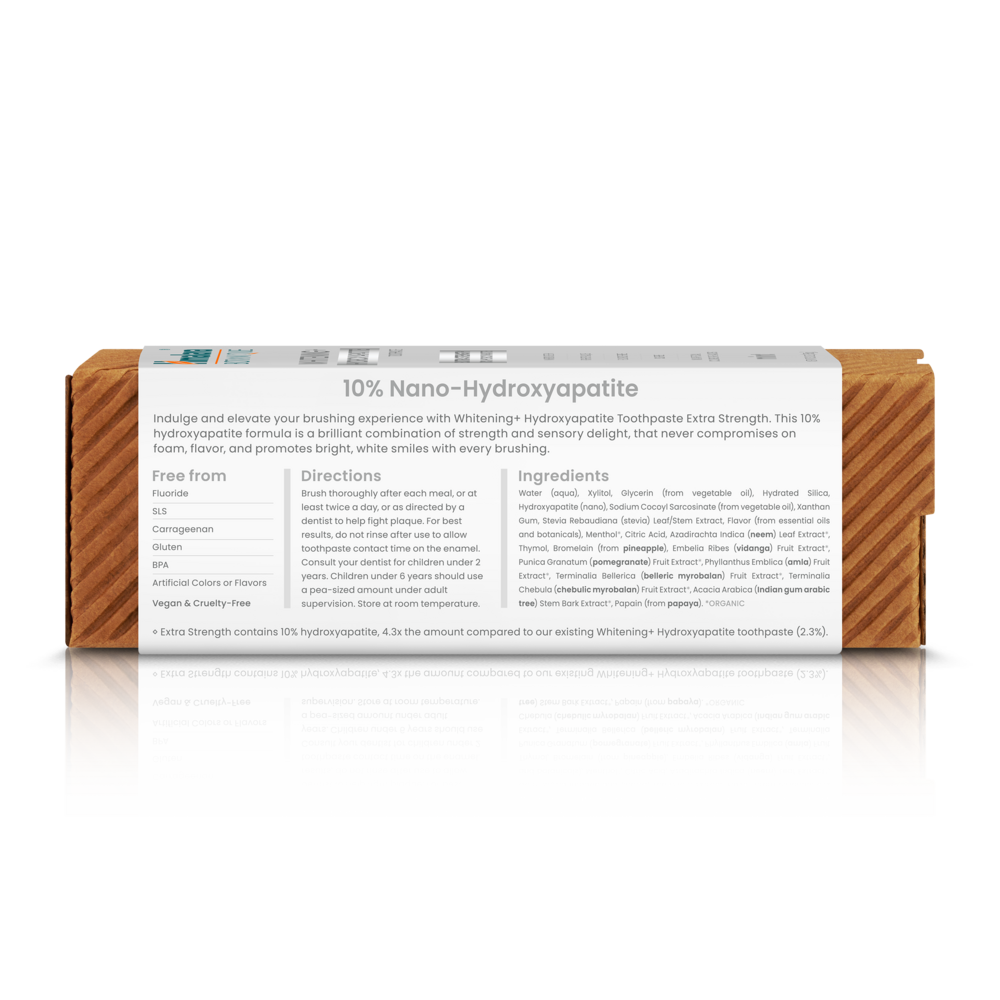 Product image for Whitening + Hydroxyapatite Toothpaste, Extra Strength, Mint.
