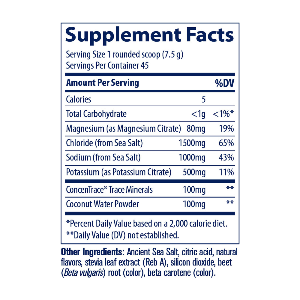 Product image for ZEROLyte Electrolytes &amp; Coconut Water Powder, Salty Tropical.