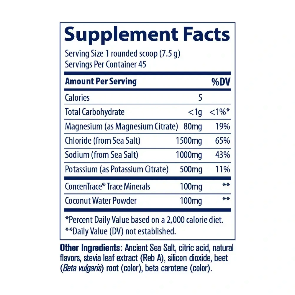 Product image for ZEROLyte Electrolytes &amp; Coconut Water Powder, Salty Tropical.
