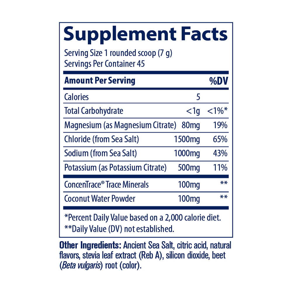 Product image for ZEROLyte Electrolytes &amp; Coconut Water Powder, Salty Berry Lemondae.