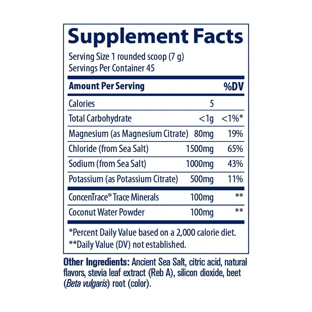Product image for ZEROLyte Electrolytes &amp; Coconut Water Powder, Salty Berry Lemondae.