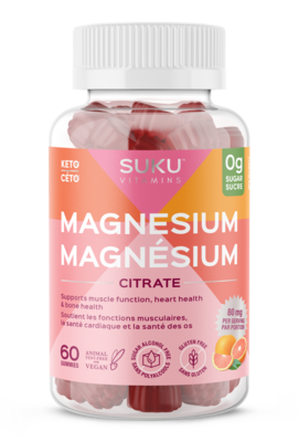 Magnesium Citrate Gummies, 80mg per Serving, Pink Orange