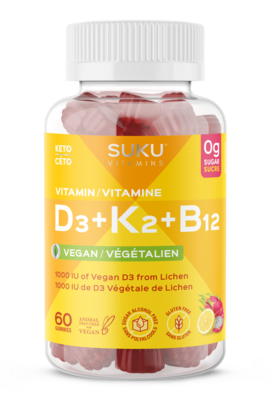Vitamin D3 + K2 + B12 Gummies, Lemon Flavor