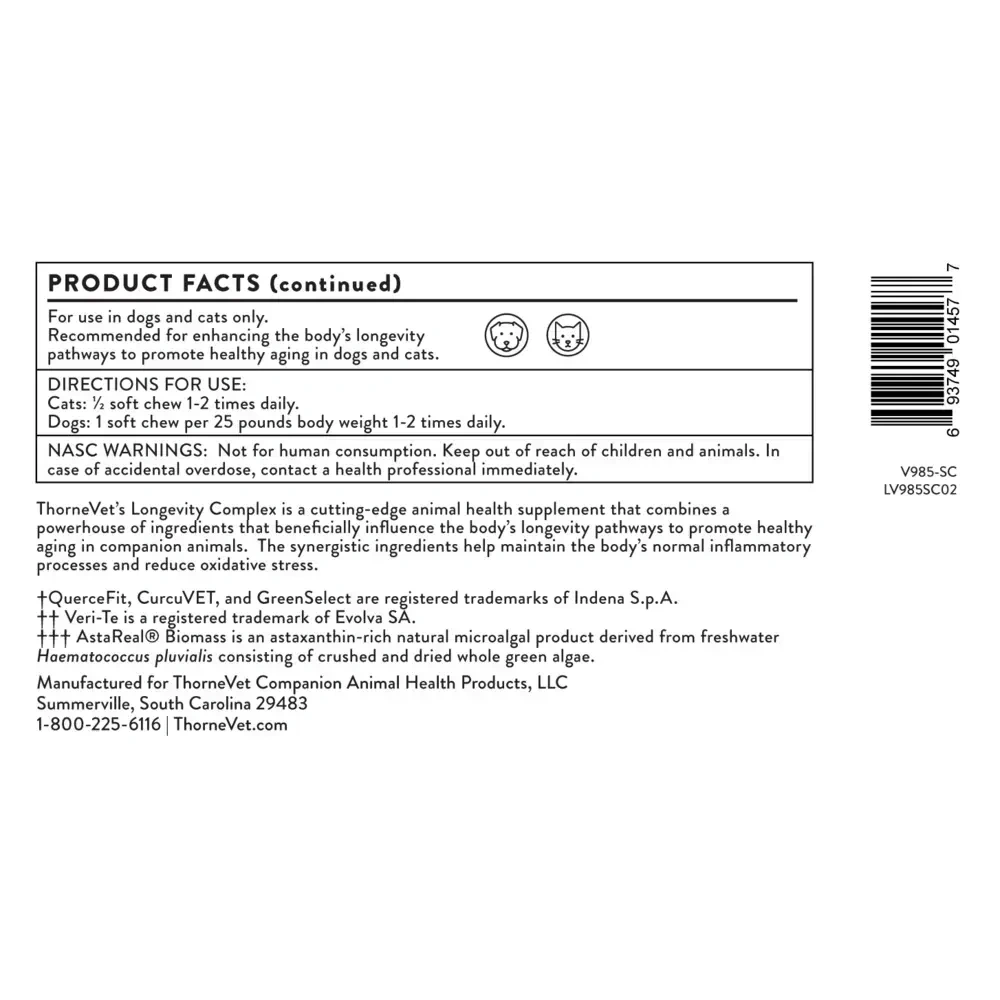 Product image for Longevity Complex for Dogs &amp; Cats.