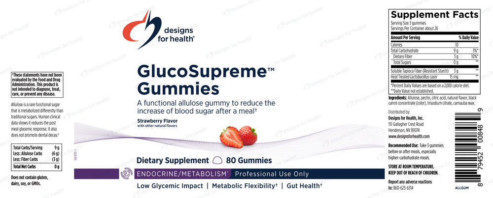 Product image for GlucoSupreme™ Gummies, Strawberry Flavor.