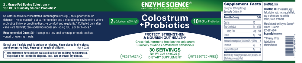 Product image for Colostrum + Probiotics Powder, Unflavored.