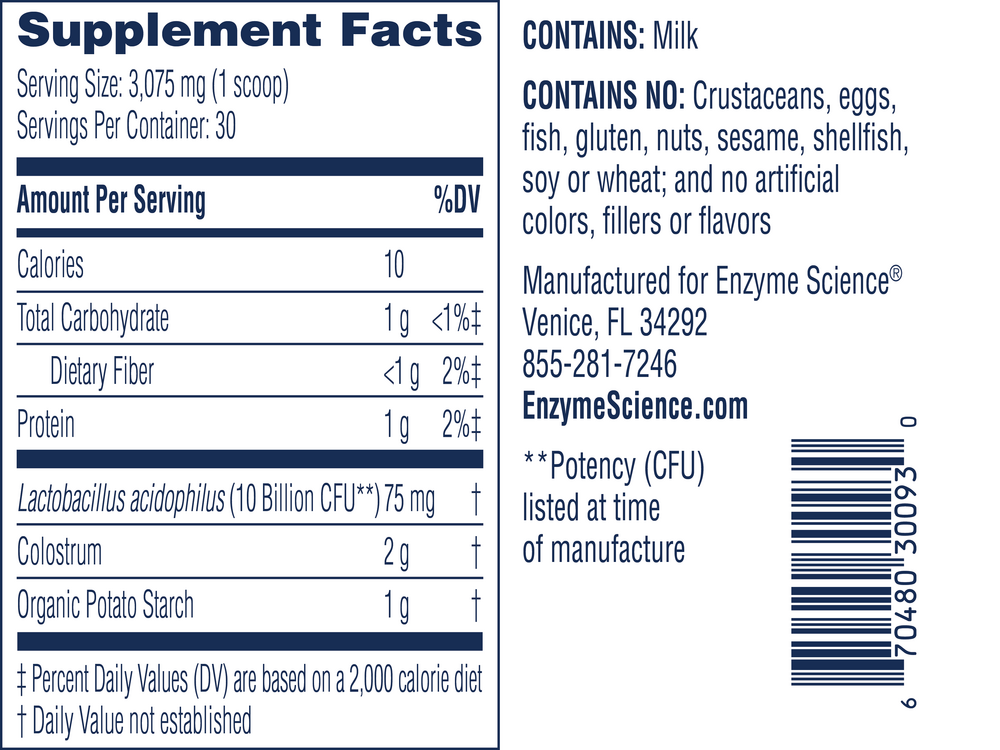 Product image for Colostrum + Probiotics Powder, Unflavored.