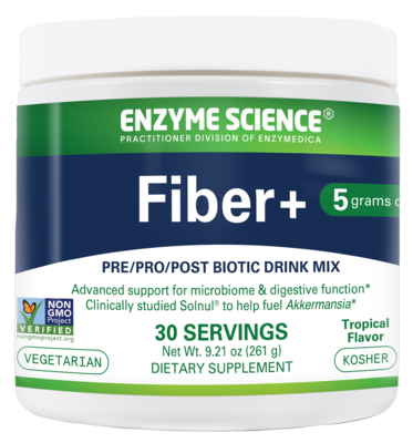 Fiber+ Pre/Pro/Post Biotic Drink Mix, Tropical Flavor 261 Grams
