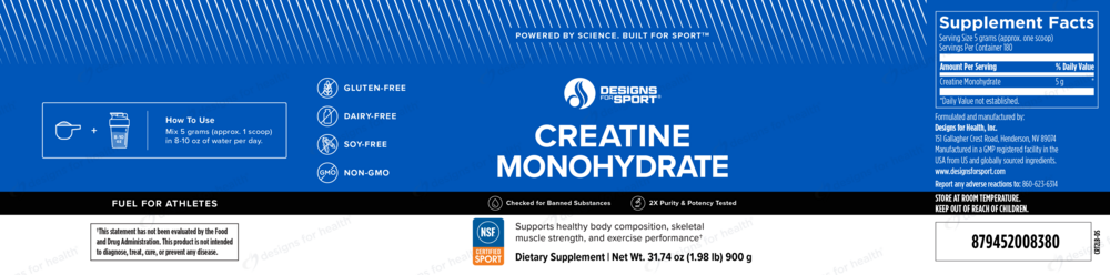 Product image for Creatine Monohydrate.