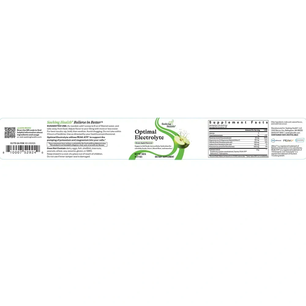 Product image for Optimal Electrolyte Powder, Green Apple.