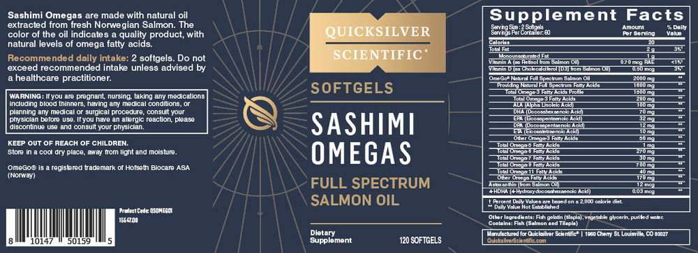 Product image for Sashimi Omegas Full Spectrum Salmon Oil.