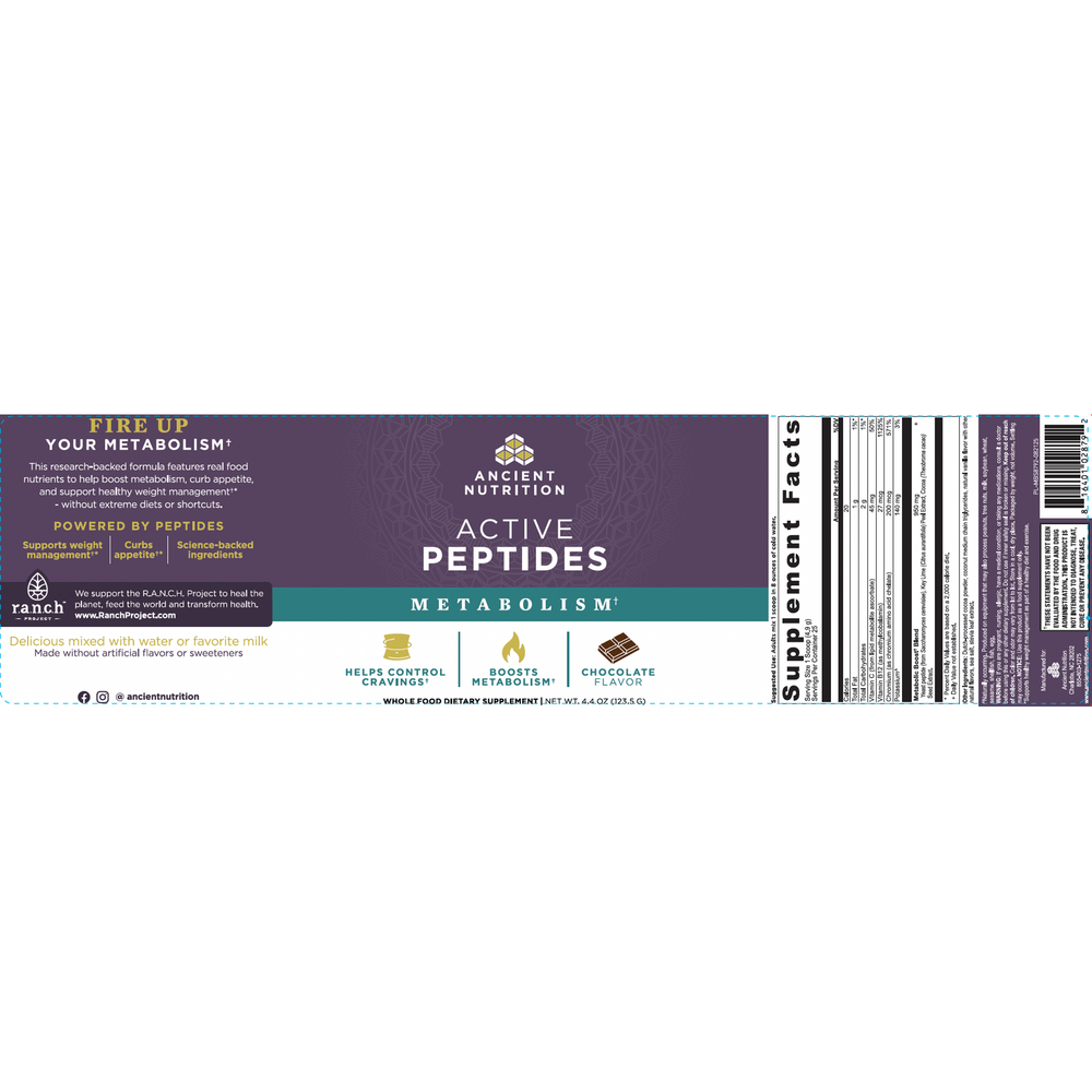 Product image for Active Peptides Powder - Metabolic Booster - Chocolate.