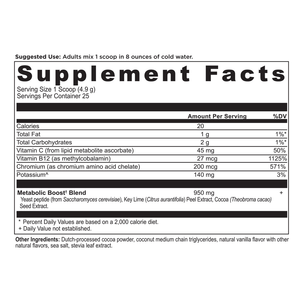 Product image for Active Peptides Powder - Metabolic Booster - Chocolate.