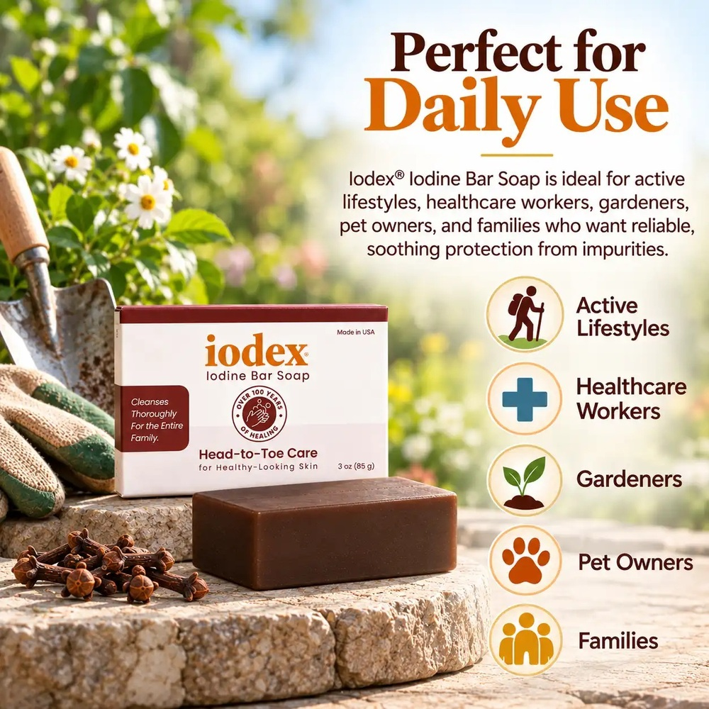 Product image for Iodex Iodine Bar Soap.