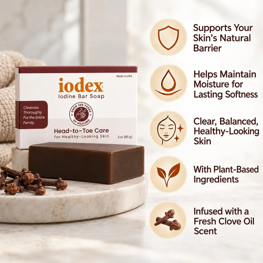 Product image for Iodex Iodine Bar Soap.
