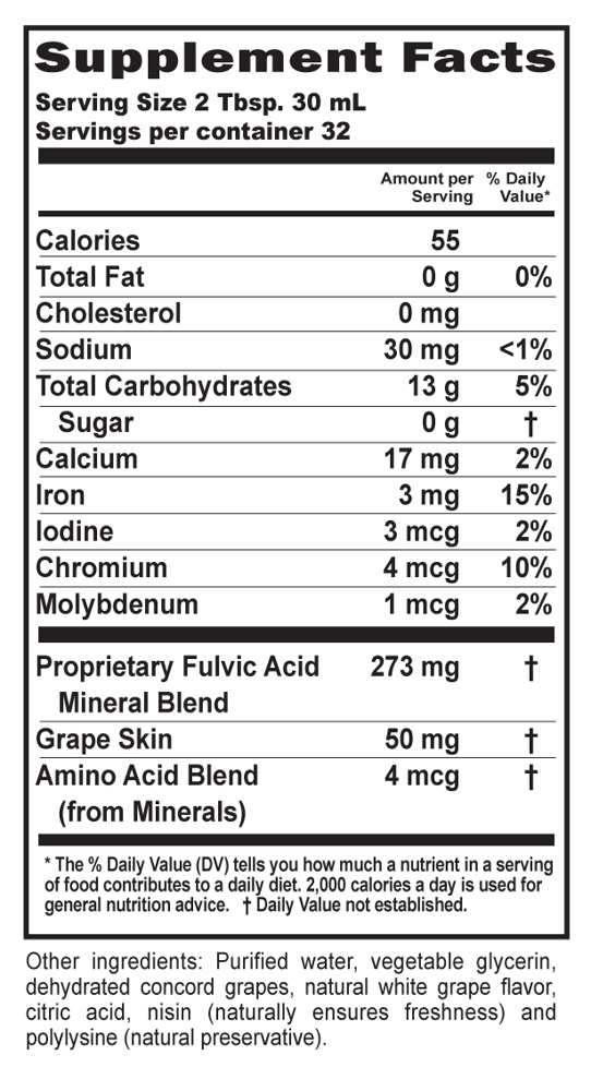 Product image for Fulvic Minerals, Grape.