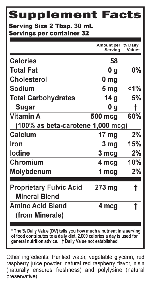 Product image for Fulvic Minerals, Raspberry.