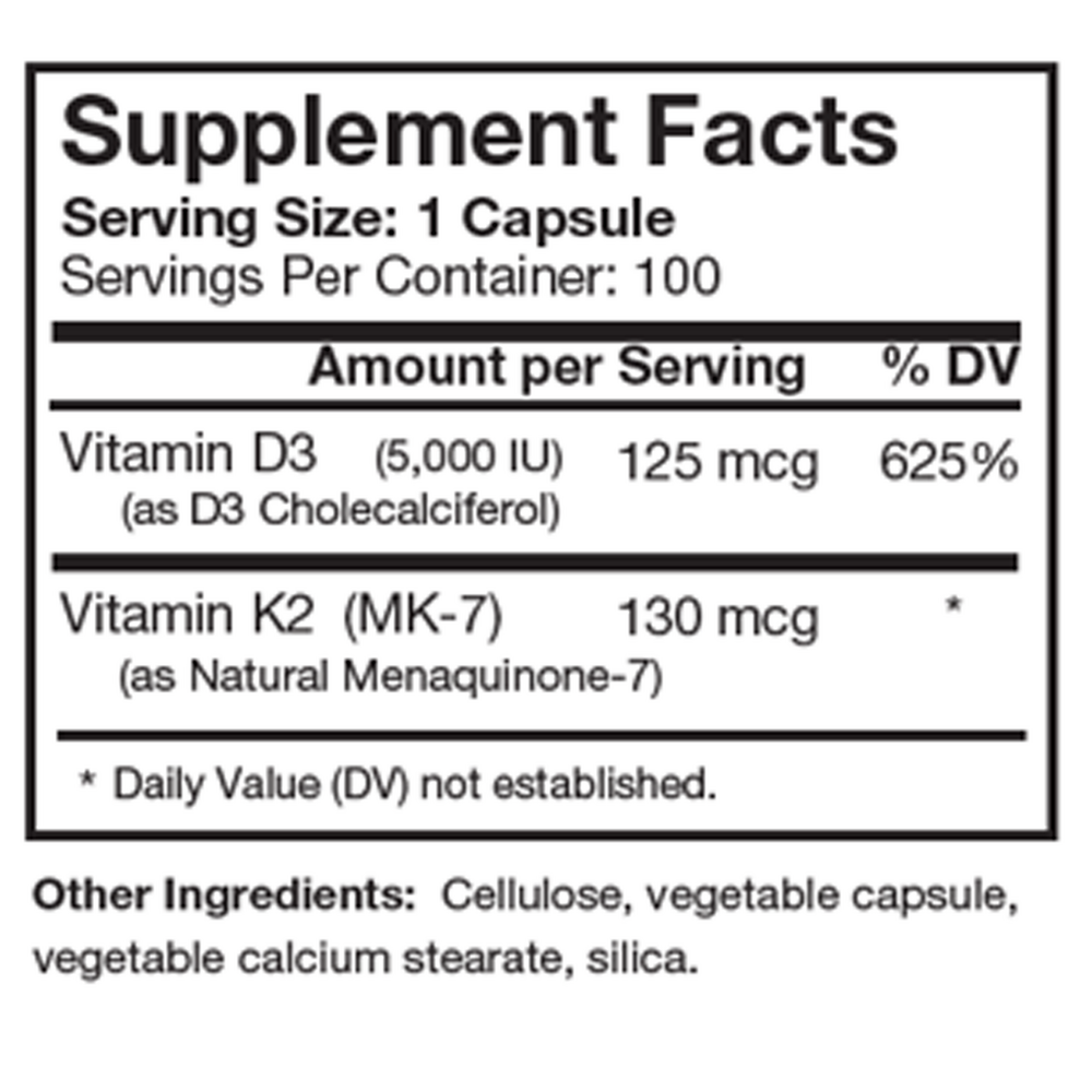 Product image for Vitamin D3 5000 Plus MK-7.